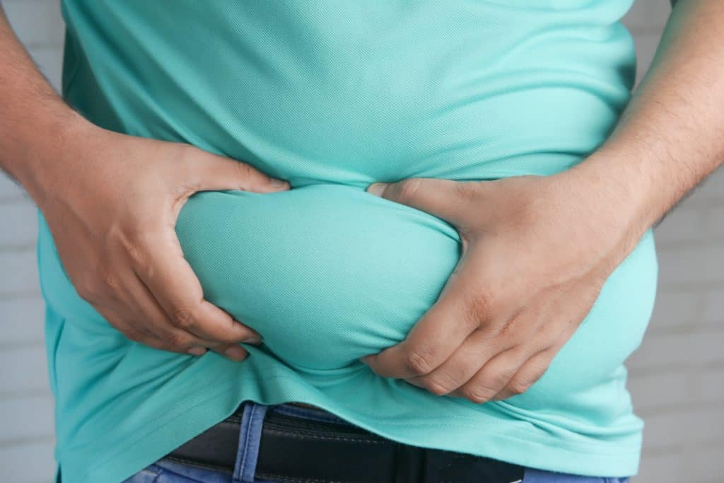 Belly Bulge - grabbing stomach